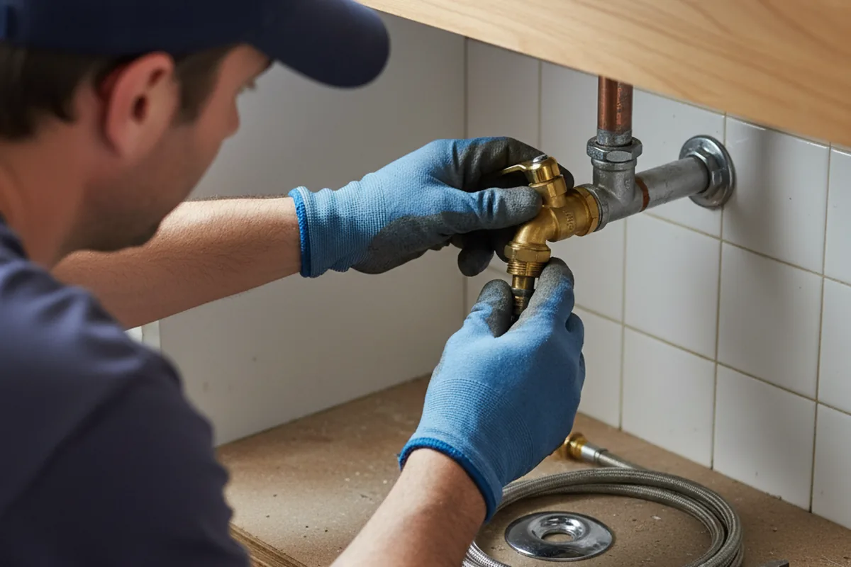 Shutoff valve and fitting work during Emergency Plumbing in Woodville